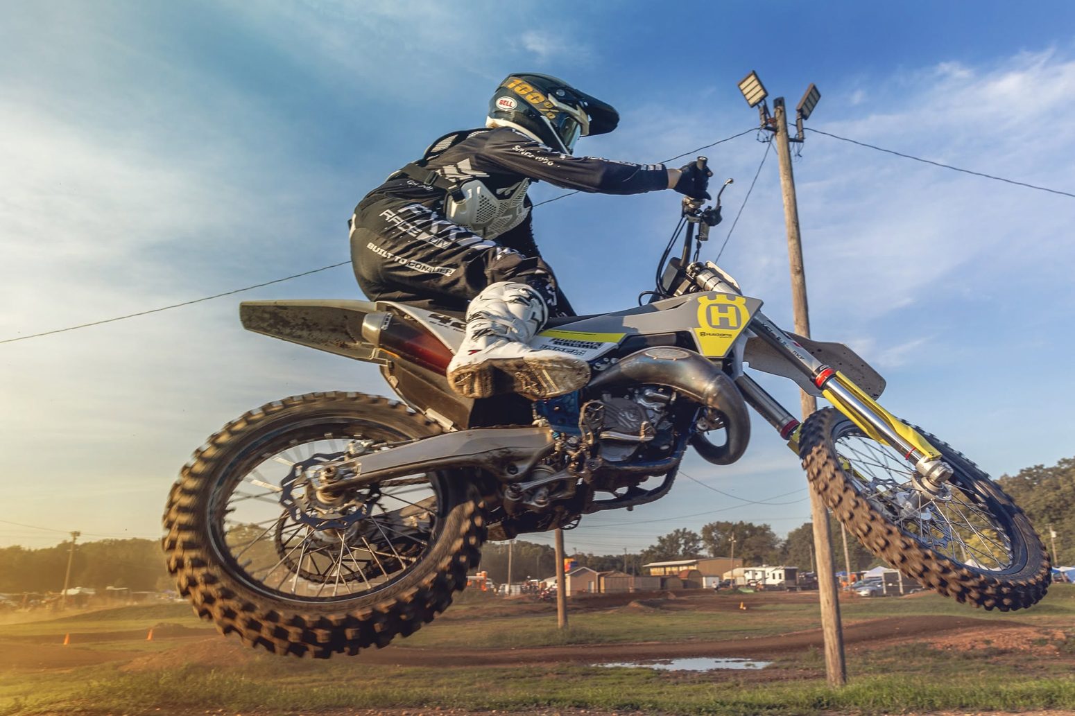 Supercross rider in the air at Joliet MX